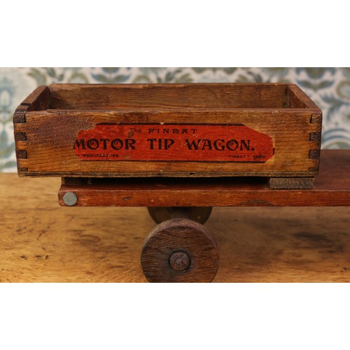 6009 - Juvenalia & Memories of Childhood - a stained pine motor tipping wagon, constructed in the 'Folk Art... 