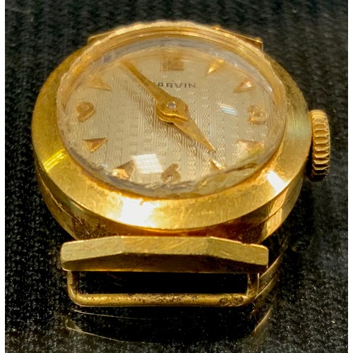 427 - A lady's gold coloured metal Marvin wristwatch