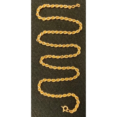 441 - A 9ct gold rope twist necklace, 8.7g