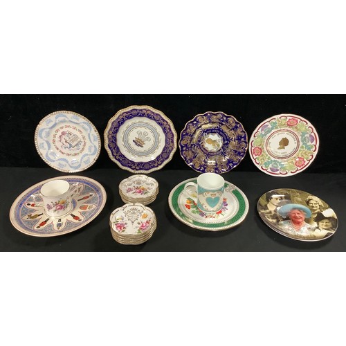 193 - A set of nine Royal Crown Derby five petal commemorative trays, the British Royal Family, Henry of W... 