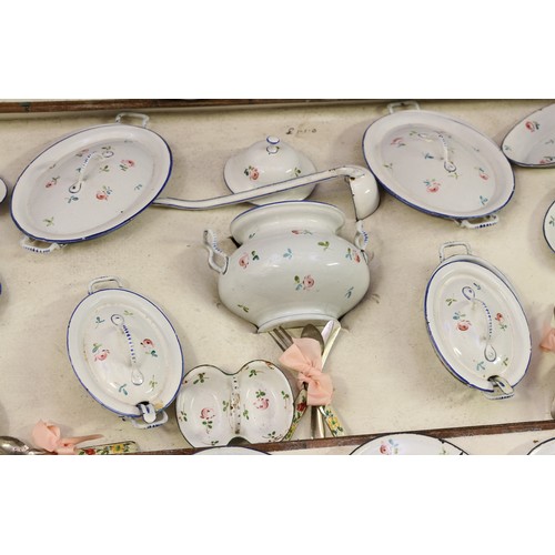 6066 - Juvenalia & Memories of Childhood - a late 19th century French enamel miniature dolls dinner service... 