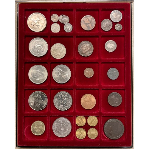 309 - Numismatic interest: specimen tray in clear plastic cover containing a collection of uncirculated la... 