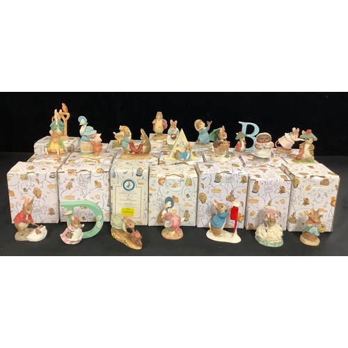 478 - A Border Fine Arts Studio miniature Beatrix Potter model, Jemima with Herbs, boxed; others similar, ... 