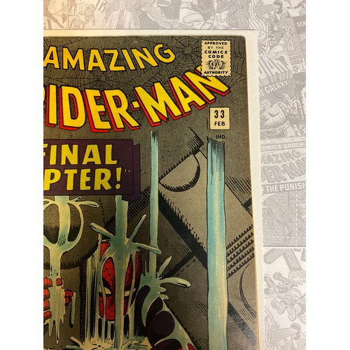 6237 - The Amazing Spider-Man #33 (1965). Written by Stan Lee, Artwork by Steve Ditko. Cents copy. Silver a... 