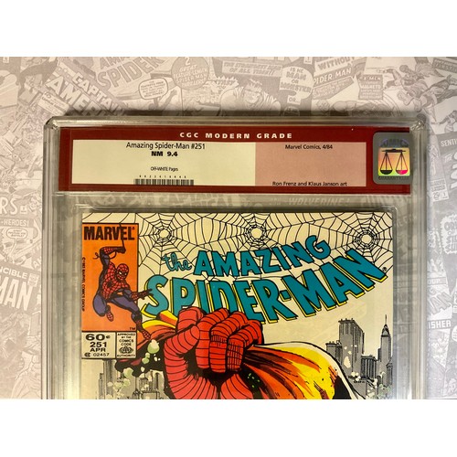 6287 - The Amazing Spider-Man #251 (1984) CGC Graded 9.4. Ron Frenz Artwork. Copper age Marvel Comic. (1999... 