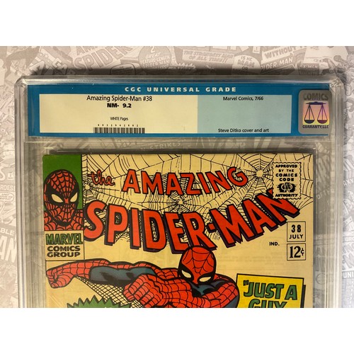 6241 - The Amazing Spider-Man #38 (1966) CGC Graded 9.2 NM-. Last Steve Ditko Artwork on Spider-Man. Cents ... 