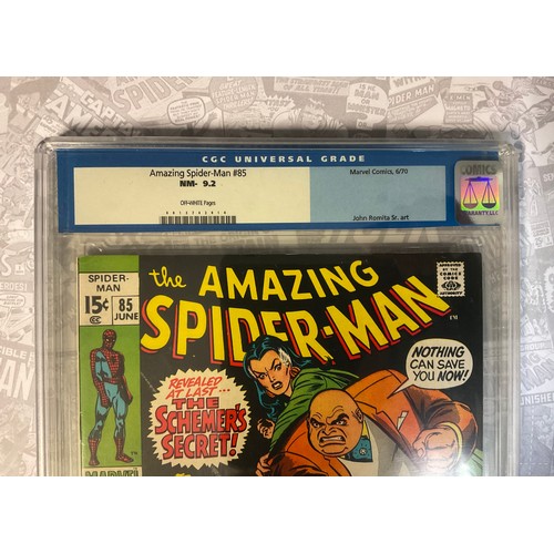 6277 - Amazing Spider-Man #85 (1970) CGC Graded 9.2 NM-. John Romita artwork, silver age Marvel Comic.