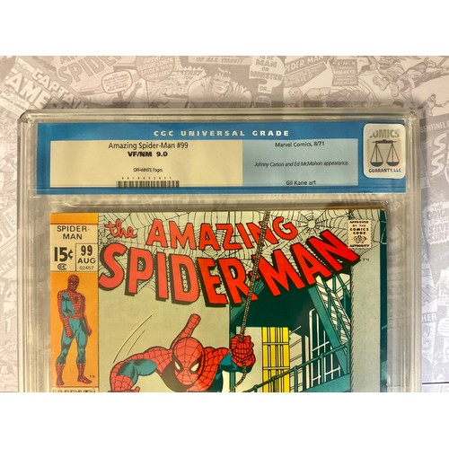 6282 - Amazing Spider-Man #99 (1971) CGC Graded 9.0 VFN / NM. Gil Kane artwork. Bronze age marvel Comic.