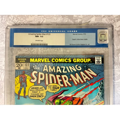 6286 - Amazing Spider-Man #122 (1973) CGC Graded 9.2 NM-. Death of Green Goblin. John Romita Snr artwork. B... 