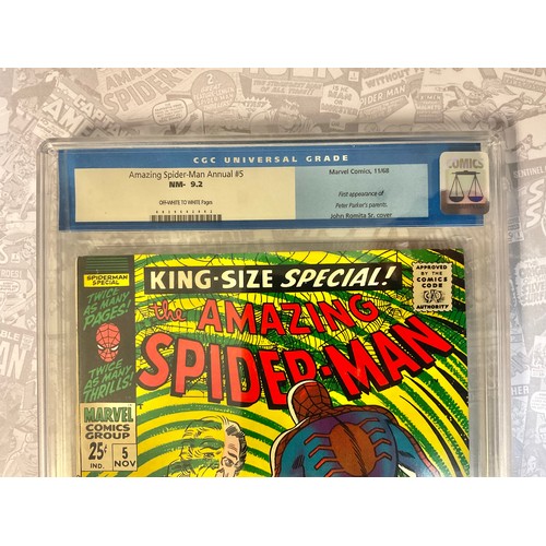 6291 - Amazing Spider-Man Annual #5 (1968) CGC Graded 9.2 NM-. 1st appearance of Peter Parkers parents. Joh... 