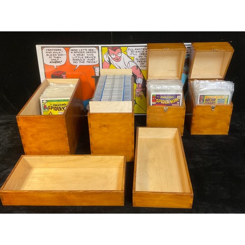 6309 - Four bespoke built Comic book storage boxes and two unopened canvases. 

1 CGC Size box, can fit 45 ... 