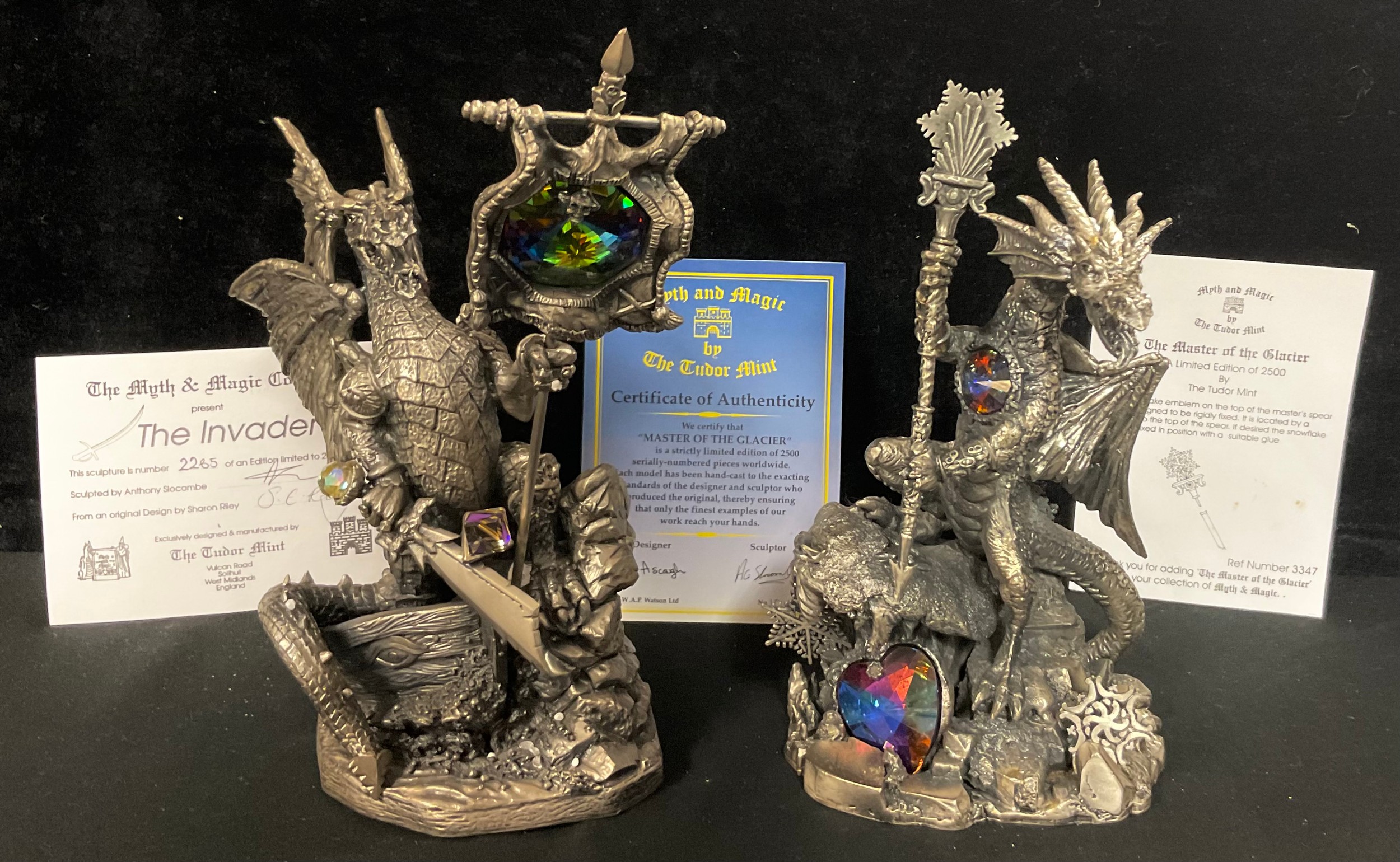 A Tudor Mint, Myth and Magic Collection pewter model of a dragon, The ...