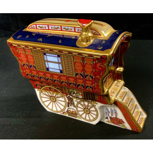 138 - A Royal Crown Derby paperweight, The Ledge Wagon, the first in the series of Gypsy Caravans, special... 