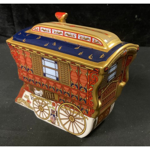 138 - A Royal Crown Derby paperweight, The Ledge Wagon, the first in the series of Gypsy Caravans, special... 