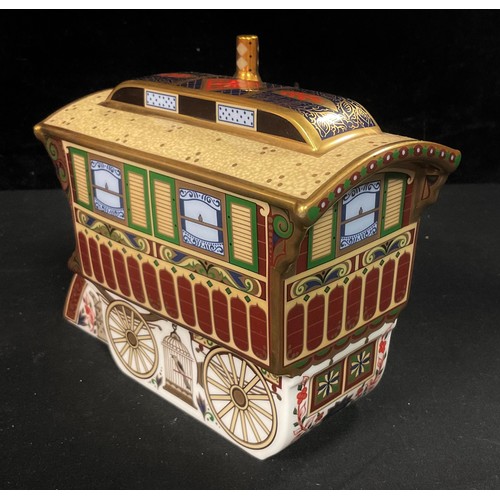 144 - A Royal Crown Derby Paperweight, The Burton Wagon, the third in the series of Gypsy Caravans, specia... 