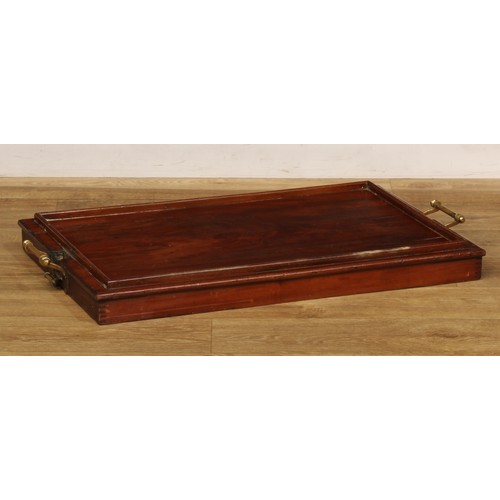 2426 - An Edwardian mahogany butler’s carry-and-stand serving tray, The Osterley Table Tray, rectangular to... 