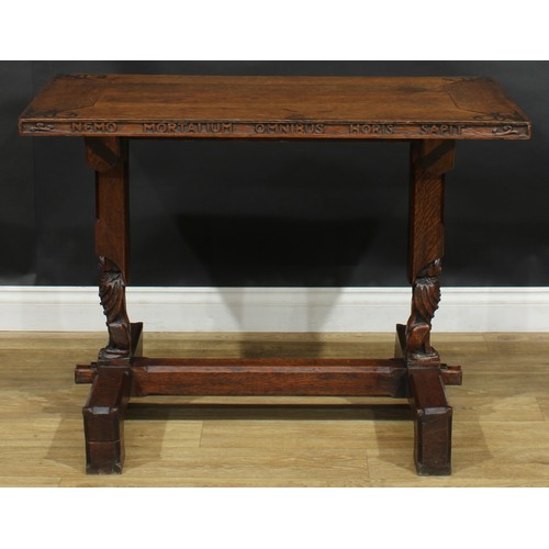 2427 - A Post-Arts & Crafts oak centre table, possibly Masonic and relating to the Royal Antediluvian Order... 