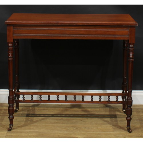 1948 - A late 19th century mahogany chamber writing table or desk, hinged rectangular top and fall front fr... 