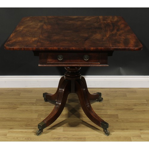 2488 - A George IV mahogany Pembroke table, of unusually long proportions, rounded rectangular top with fal... 