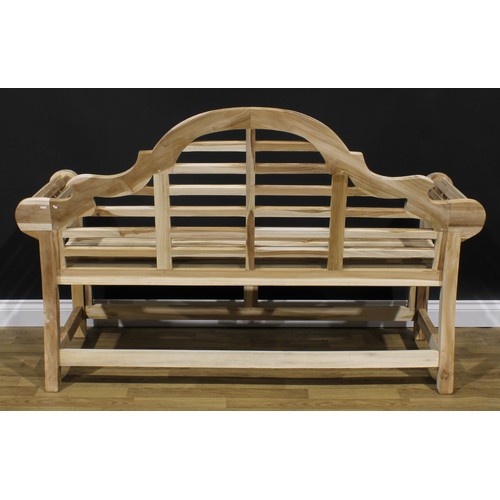 1782 - A contemporary hardwood Sissinghurst garden bench, after Sir Edwin Landseer Lutyens, 104cm high, 164... 