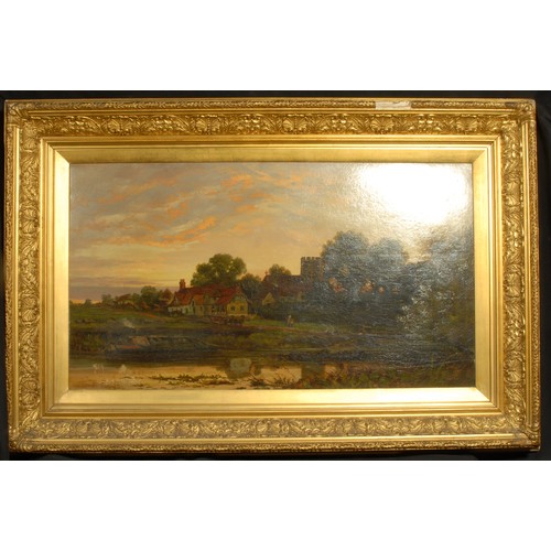 500 - Claude Mason (19th century)
Village at Sunset
signed, oil on canvas, 44.5cm x 80cm