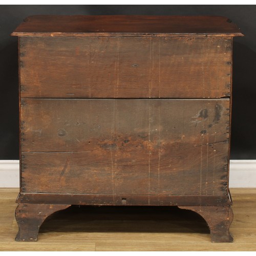 1991 - An 18th century Dutch oak arc-en-arbalète chest or commode, slightly oversailing top with moulded ed... 