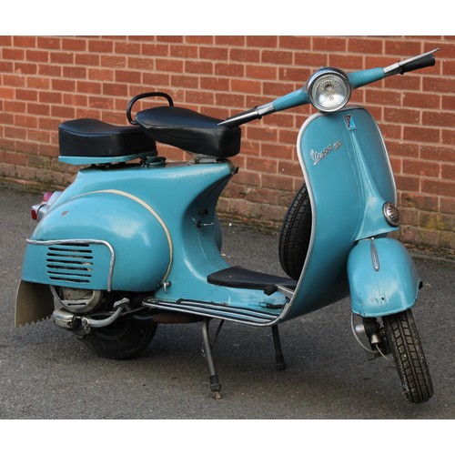 2428 - A 1960's Piaggio Vespa 150 motor scooter, 150cc, in blue, odometer reading 46km, with one key

Reput... 