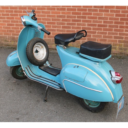 2428 - A 1960's Piaggio Vespa 150 motor scooter, 150cc, in blue, odometer reading 46km, with one key

Reput... 