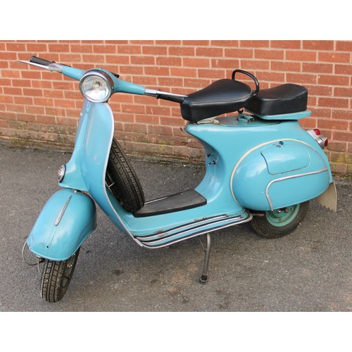 2428 - A 1960's Piaggio Vespa 150 motor scooter, 150cc, in blue, odometer reading 46km, with one key

Reput... 