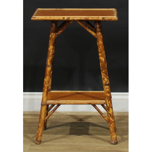 1904 - Interior Design - a Japonisme bamboo two-tier occasional table, 71cm high, 46cm wide, 33cm deep; ano... 