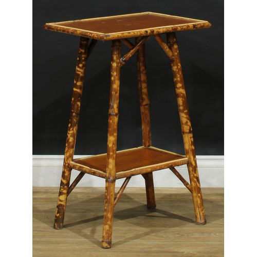 1904 - Interior Design - a Japonisme bamboo two-tier occasional table, 71cm high, 46cm wide, 33cm deep; ano... 