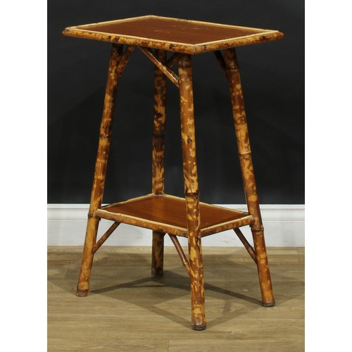 1904 - Interior Design - a Japonisme bamboo two-tier occasional table, 71cm high, 46cm wide, 33cm deep; ano... 