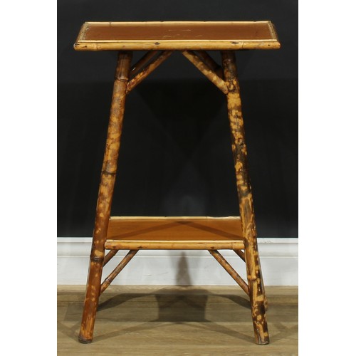 1904 - Interior Design - a Japonisme bamboo two-tier occasional table, 71cm high, 46cm wide, 33cm deep; ano... 