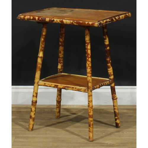 1904 - Interior Design - a Japonisme bamboo two-tier occasional table, 71cm high, 46cm wide, 33cm deep; ano... 