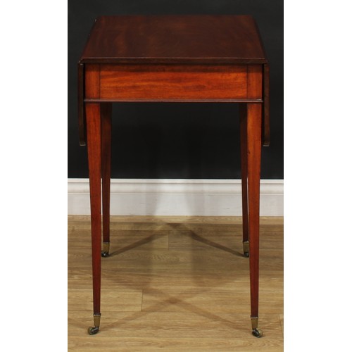 1800 - A George III mahogany Pembroke table, of small and neat proportions, rounded rectangular top with fa... 