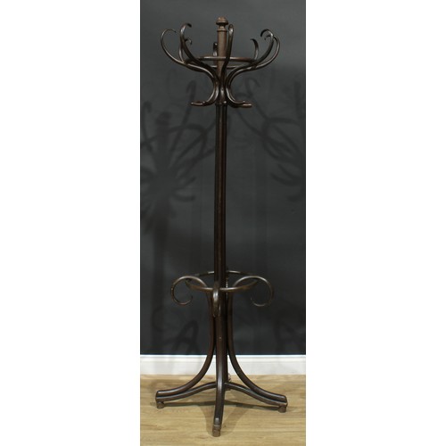 2332 - An early 20th century Austrian bentwood coat stand, by Jacob & Josef Kohn, stamped KOHN, 204cm high