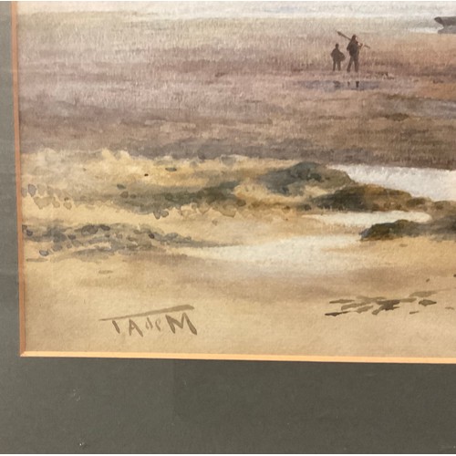 737 - T** A** de M** (early 20th century)
Catching The Tide
signed with initials, watercolour, 35.5cm x 53... 