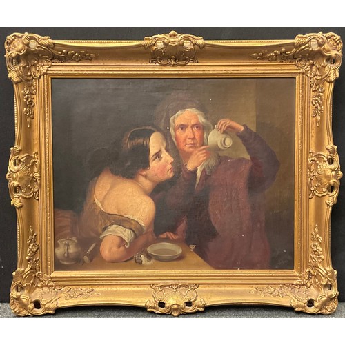 663 - J. Lane (19th century)
Reading the Tea Leaves
signed, dated 1856, oil on canvas, 40cm x 50cm