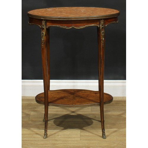 1592 - A 19th century French gilt metal mounted rosewood occasional table, in the Louis Revival XV taste, o... 