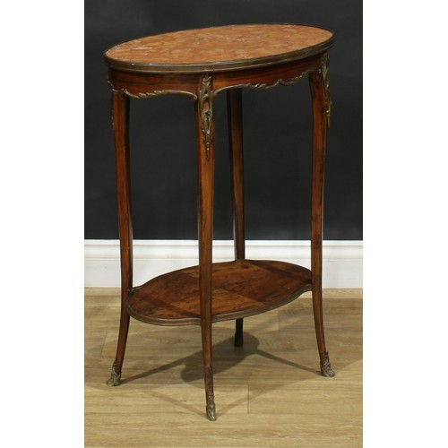 1592 - A 19th century French gilt metal mounted rosewood occasional table, in the Louis Revival XV taste, o... 