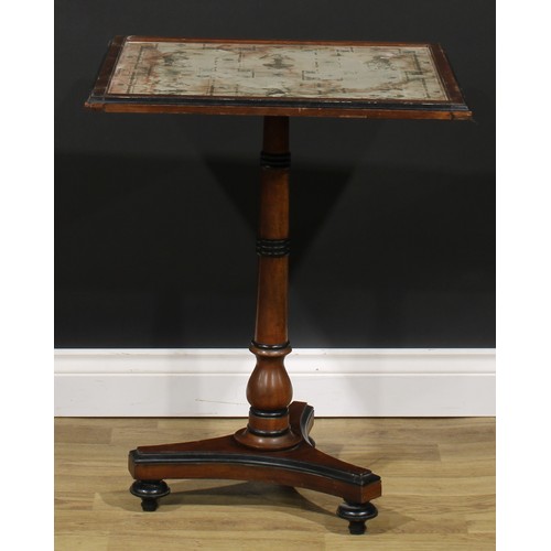 2542 - A pair of William IV style parcel-ebonised mahogany occasional tables, each with a square glazed top... 