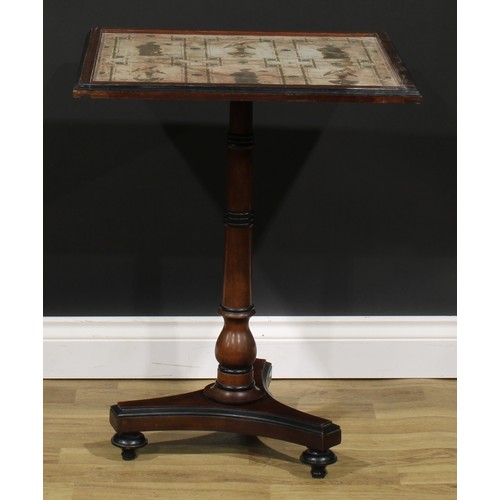 2542 - A pair of William IV style parcel-ebonised mahogany occasional tables, each with a square glazed top... 