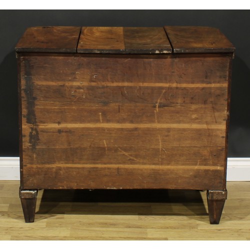 1584 - A 19th century Dutch mahogany dressing chest, tripartite hinged top, the centre enclosing a rectangu... 