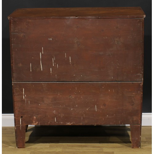 2484 - A George IV mahogany chest, slightly oversailing top above two short and three long graduated drawer... 