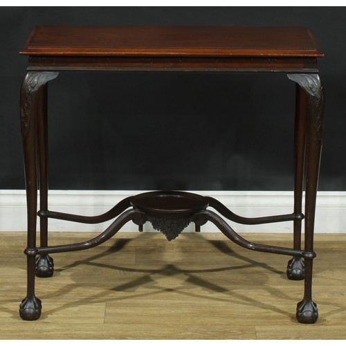 1779 - A Chippendale Revival mahogany occasional table, rectangular top, straightened cabriole legs carved ... 