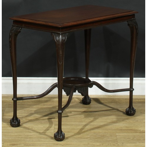 1779 - A Chippendale Revival mahogany occasional table, rectangular top, straightened cabriole legs carved ... 