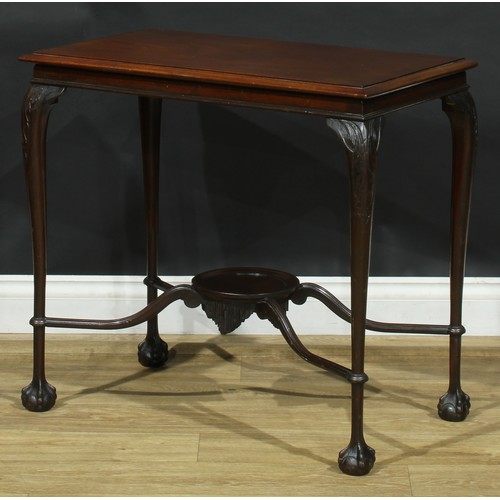 1779 - A Chippendale Revival mahogany occasional table, rectangular top, straightened cabriole legs carved ... 