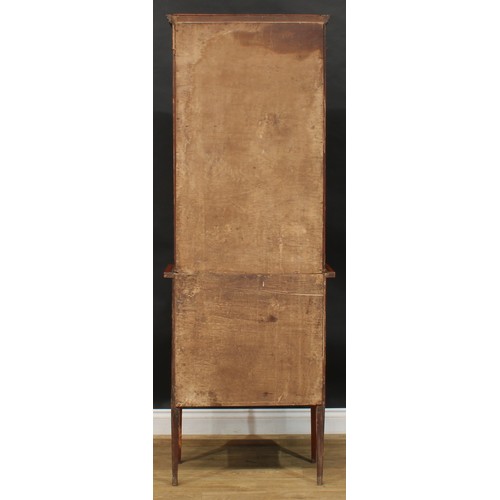 2564 - A Sheraton Revival satinwood crossbanded mahogany, fiddleback mahogany and marquetry display cabinet... 