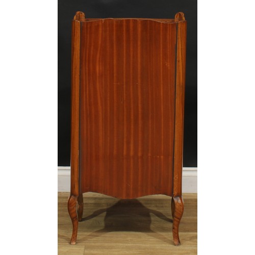 2339 - An early 20th century French kingwood and marquetry bedroom cabinet, shaped three-quarter gallery ab... 