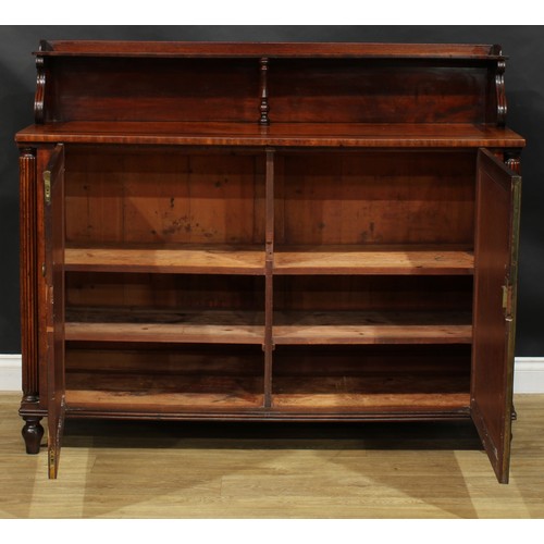 2495 - A George/William IV mahogany chiffonier or side cabinet, shallow back with three-quarter gallery, th... 